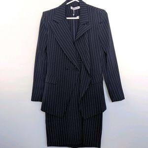 Navy Striped Blazer and Dress Set